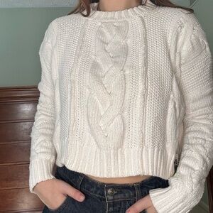 We The Free Ivory Cable Knit Sweater